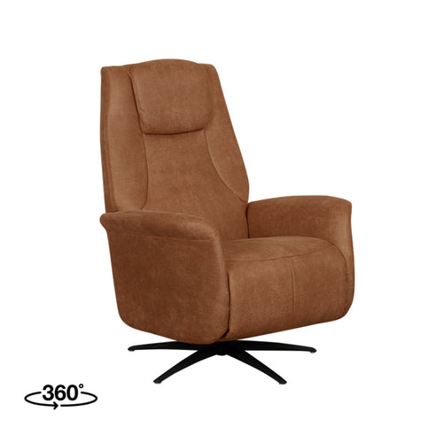 LABEL51 Elektrische Fauteuil Stockholm - Cognac Suède - 77x87x112cm - vtwonen shop