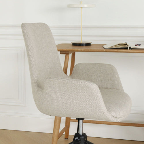 Nolon Nout-Eef Bureaustoel Beige - Armleuning - Zwart Onderstel - vtwonen shop