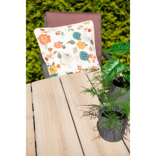 Edison tafel - rond - Ø148 cm - carbon black - light teak Vironwood