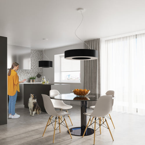 Sollux Lighting Kroonluchter SATURNO 90 zwart - 90x90x112cm