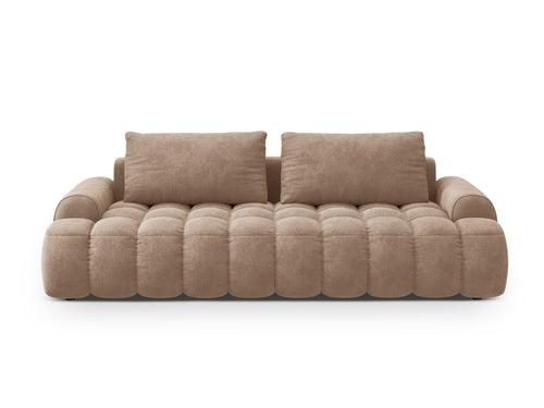 Cosmopolitan Design Slaapbank met opbergdoos Linz 4-zits, flueel donkerbeige - 100x250x84cm