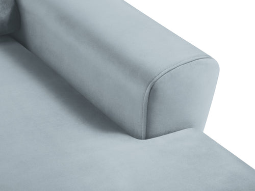 Cosmopolitan Design Converteerbare hoekbank rechts met opbergdoos Kyoto 4-zits, flueel lichtblauw - 145x241x88cm