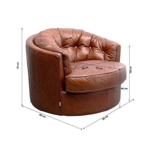Kare Design Draaifauteuil Music Hall bruin - vtwonen shop