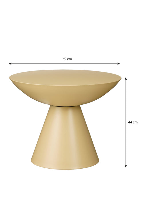 Mica Decorations Celise Bijzettafel - H44 x Ø59 cm - Metaal - Beige
