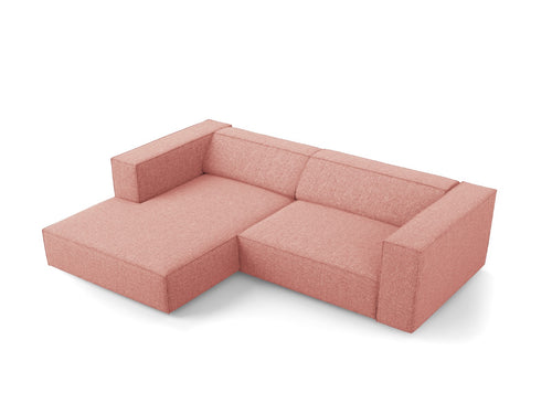 Cosmopolitan Design linker hoekbank Arendal 3-zits, chenille, roze - 166x224x70cm