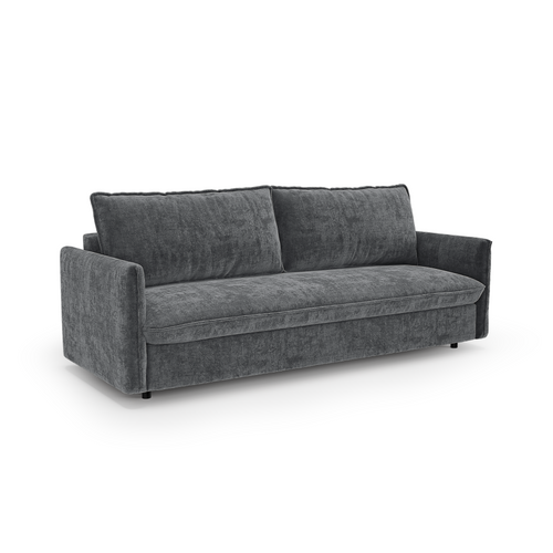 Premium Interiors - Snel uitklapbare slaapbank AVA - gewaafd fluweel leisteengrijs 198cm
