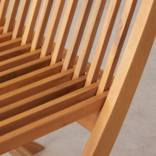 Tikamoon Set van 2 massief acaciahouten tuinstoelen - Bruin