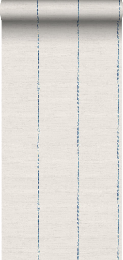 Sanders & Sanders behang geschilderde strepen blauw en wit - 53 cm x 10,05 m - 640766