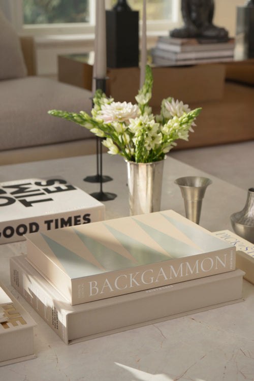 Printworks Classic - Art Of Backgammon Mirror - Beige/Zilver