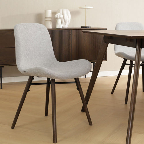 Nolon Nena-Fé Eetkamerstoelen Set van 2 - Lichtgrijs - Walnoot - vtwonen shop