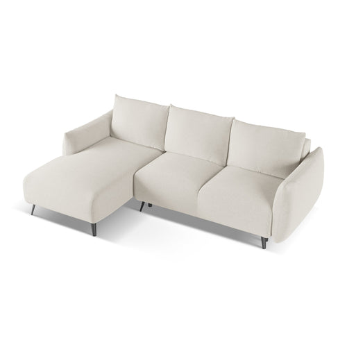 LaMiaSofa hoekbank links Genova - chenille stof - zilver - 242x162x86