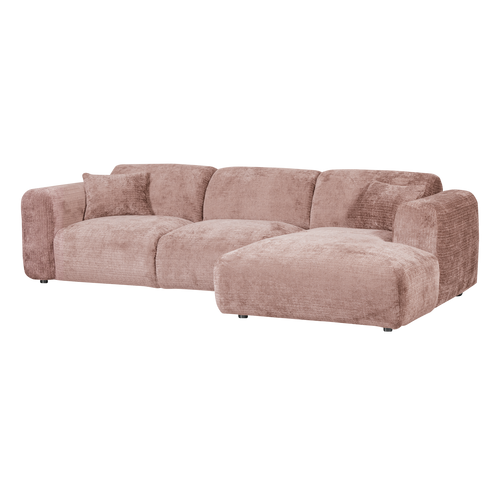 WOOOD chaise longue bank rechts Cloud - Chenille - Taupe - 80x280x165