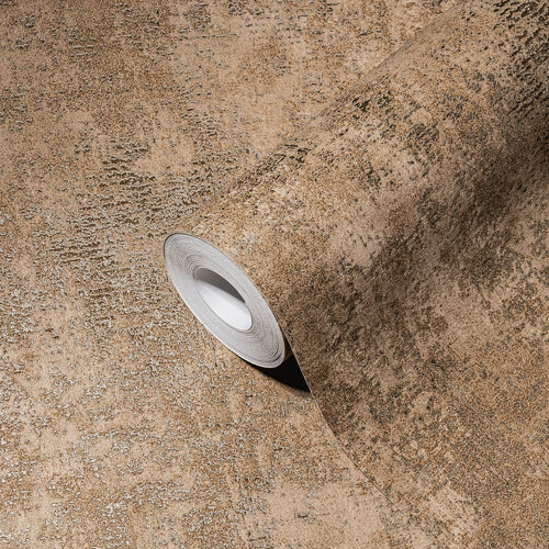 A.S. Création behang met structuur beige en goud - 53 cm x 10.05 m - AS-388332