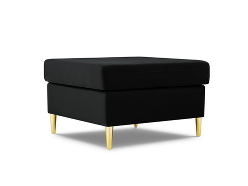 Cosmopolitan Design Poef Kyoto flueel, zwart - 70x70x45cm