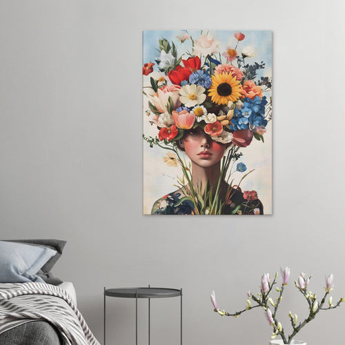 Artfulprints Canvas Colourful portrait canvas - 40x60 cm - Meerkleurig