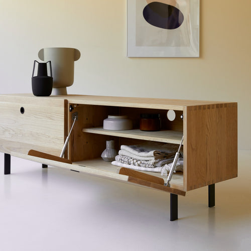 Tikamoon Massief eiken tv-meubel 160 cm - Naturel - vtwonen shop