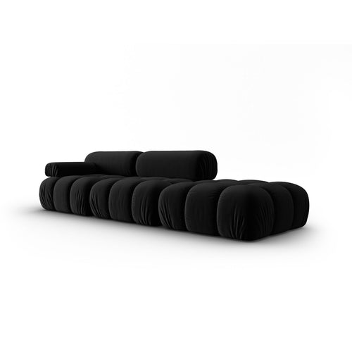 Cosmopolitan Design - Linker modulaire bank Cortina 4-zits, flueel zwart - 94x282x70cm