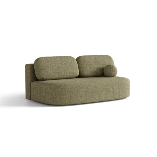 Cosmopolitan Design - Slaapbank met opbergdoos Sophia 3-zits, structurele stof blauw gemêleerd - 110x202x89cm