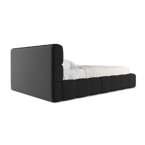 LaMiaSofa Bed met opbergruimte Roma - chenille stof - zwart - 160x228x82