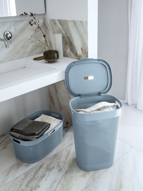 Curver Filo Wasmand met deksel 55L - Blauw - vtwonen shop