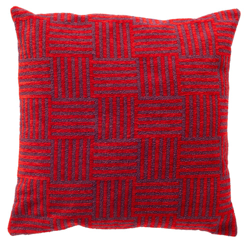 LAUREL - kussenhoes 45x45 cm - geometrisch motief - Montana Grape - rood, paars
