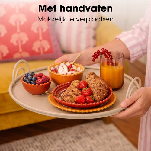 Mica Decorations Dienblad met Handgrepen - Set van 3 - Decoratie Woonkamer - Ook leuk als Kaarsenplateau, Onderzetter of Plantenonderzetter - IJzer -