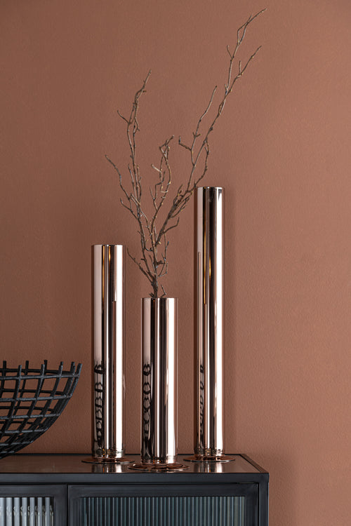 J-Line vaas Tube - glas - koper - small - 26 cm hoog - vtwonen shop