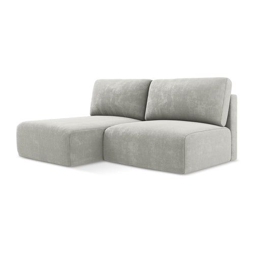 LaMiaSofa hoekbank links Ostia - chenille stof - lichtgrijs - 210x149x79