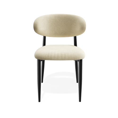 Premium Interiors - Set van 2 stoelen LINA - zacht aanvoelende geweven stof crème 52cm