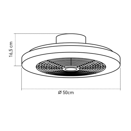 CristalRecord plafondventilator Moli - 1 lichts - 50  x 16.5   cm - wit - vtwonen shop