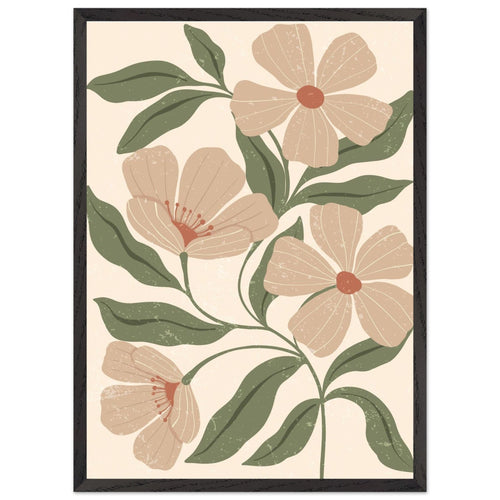 Artfulprints Poster met Lijst Boho – Dusty florals   - 50x70 cm - Groen