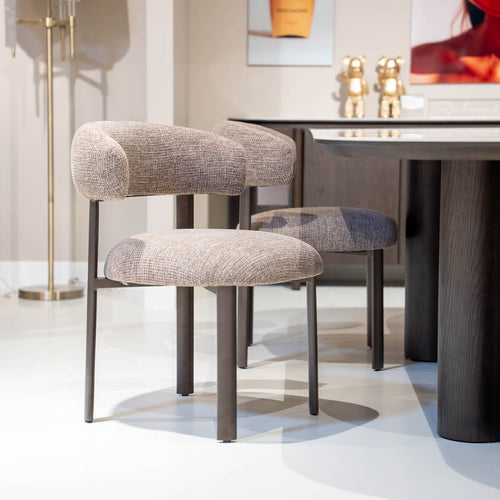 DÉJA Living Eetkamerstoel Alamo - Taupe/Brons - Set van 2