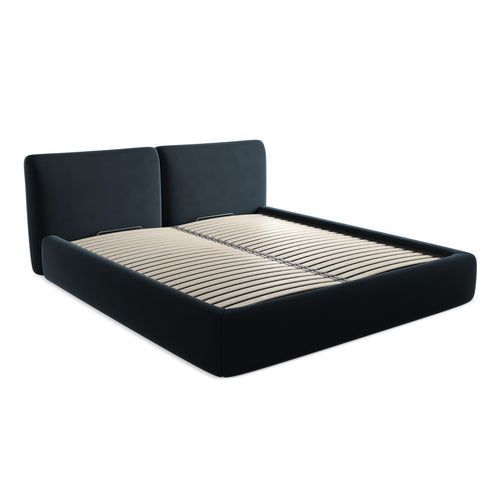 LaMiaSofa Bed met opbergruimte Milano - velours - koningsblauw - 200x228x82
