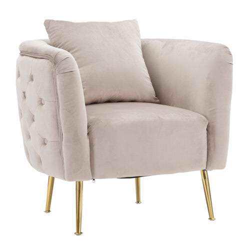 Mauro Ferretti fauteuil - 76x74x71 cm - grijs/goud
