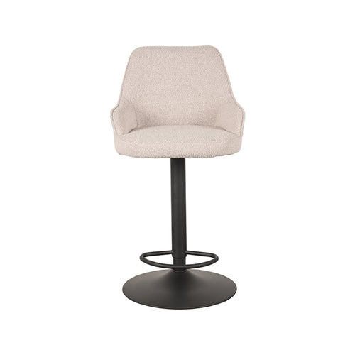 LABEL51 Barkruk Fender - Naturel Bouclé - Zithoogte 64–84cm - vtwonen shop