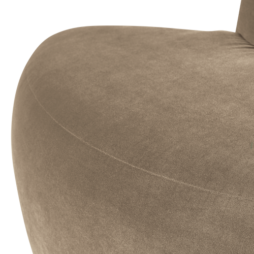 WOOOD eetbank hoek rond rugleuning Mojo Base - Velvet - Khaki - 83x76x76