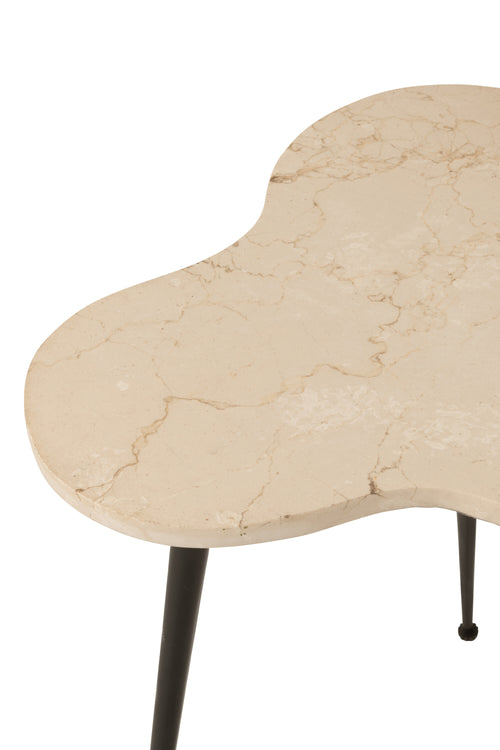 J-Line bijzettafel - marmer/metaal - zwart/wit - set van 3 - vtwonen shop