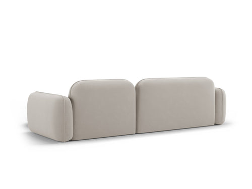 Cosmopolitan Design Modulaire hoekbank rechts Sydney 4-zits, flueel, lichtbeige - 165x275x70cm