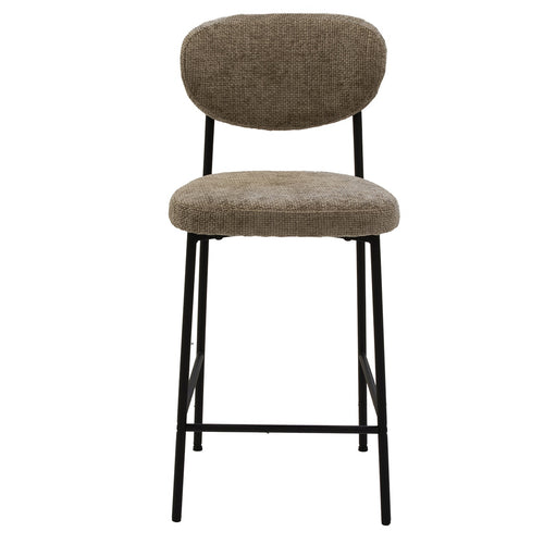 Giga Meubel Barstoel Vajen - Stof/Metaal - Taupe - Set van 2