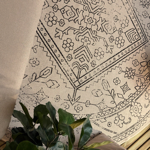 Rond buitenkleed Nova zwart/wit - Interieur05 - 240 x 240 cm