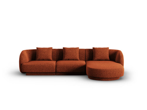 Cosmopolitan Design rechter hoekbank Tulum 4-zits, chenille, terracotta - 156x255x70cm