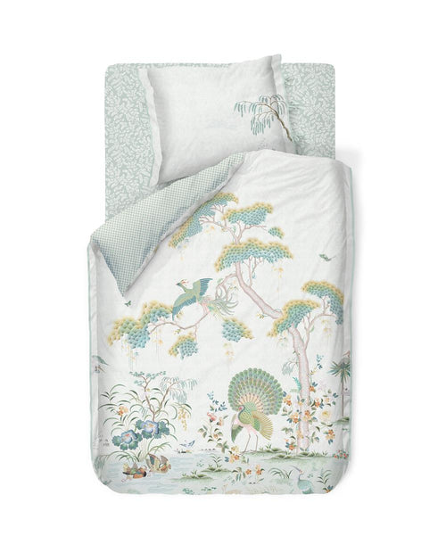 Pip Studio hoeslaken Pip Leafy - 100x200/210/220 cm - groen - vtwonen shop