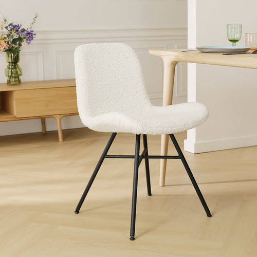 Nolon Noa-Fé Eetkamerstoelen Set van 2 - Teddy - Zwarte Poten - vtwonen shop