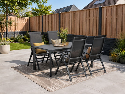 Garden Impressions Osaka/Felini tuinset 4 pers met verstelbare stoelen