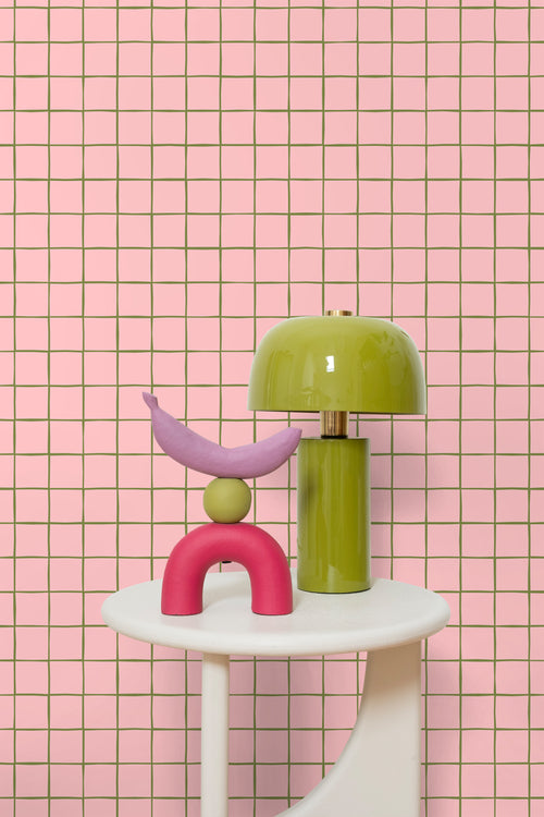 ESTAhome behang geblokt motief licht roze - 50 x 900 cm - 131594 - vtwonen shop