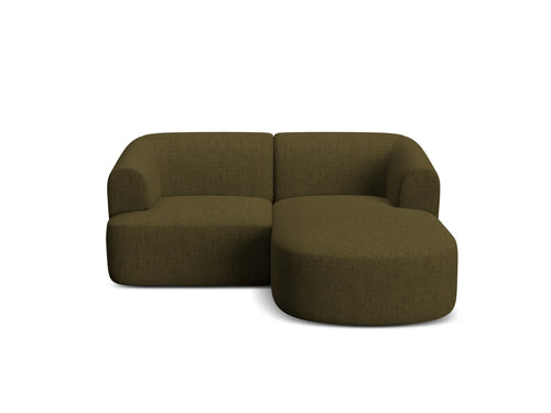 Cosmopolitan Design Modulaire hoekbank rechts Campi 3-zits, structurele stof groente - 156x180x70cm