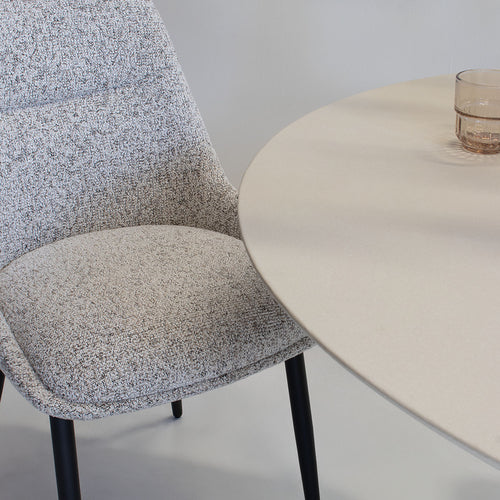 DÉJA Living Eetkamerstoel Malou - Beige/Zwart - Set van 2 - vtwonen shop