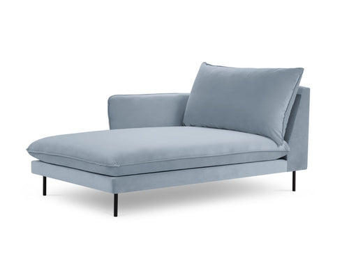 Cosmopolitan Design linker meridiaan Vienna flueel, lichtblauw - 170x110x95cm