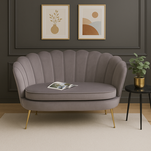 Kare Design Sofa Water Lily 2-Zits fluweel grijs - vtwonen shop