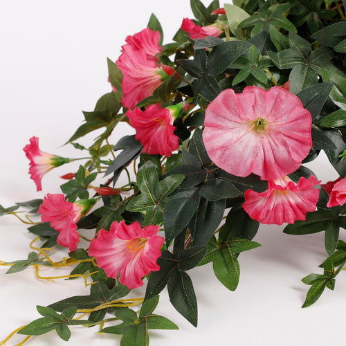 Mica Decorations Petunia Kunst Hangplant in Bloempot Stan - L25 x B45 x H50 cm - Donkerroze